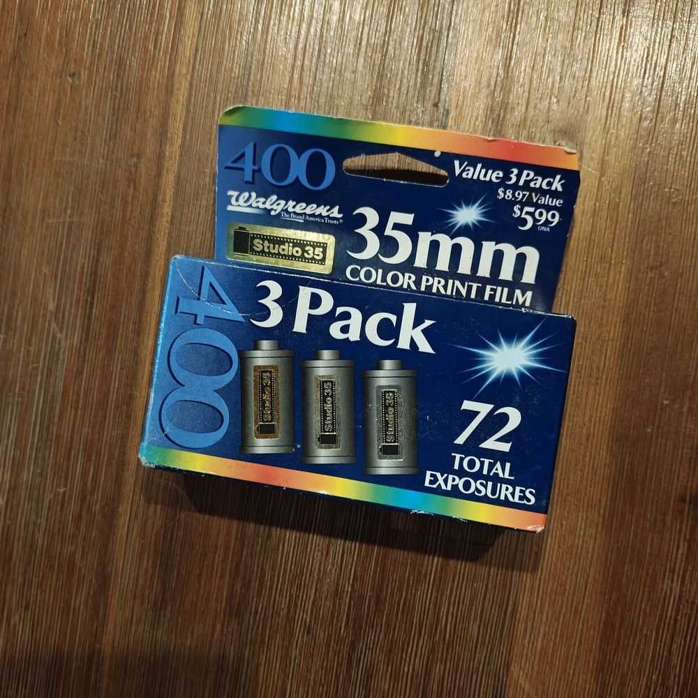 Walgreens Studio 35 3 Pack 35mm 72 Total Exposures ISO 400 Vintage Sealed ZB1